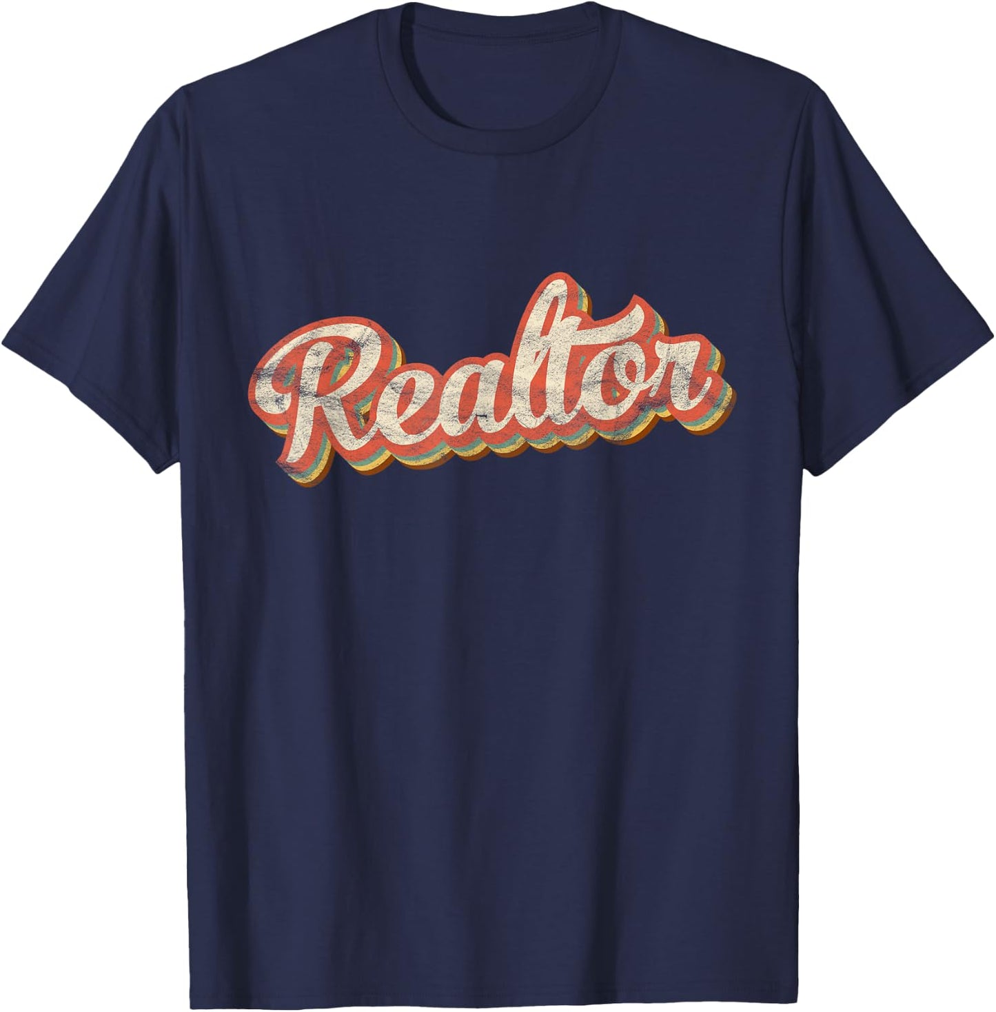 Retro Style Realtor Gift Vintage Broker Real Estate Agent T-Shirt - T-Shirt | Navy