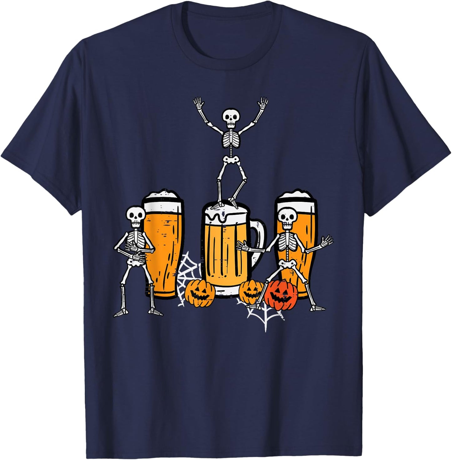 Halloween Team Skeletons Dancing Funny Costume Party Dad Men T-Shirt - T-Shirt | Navy