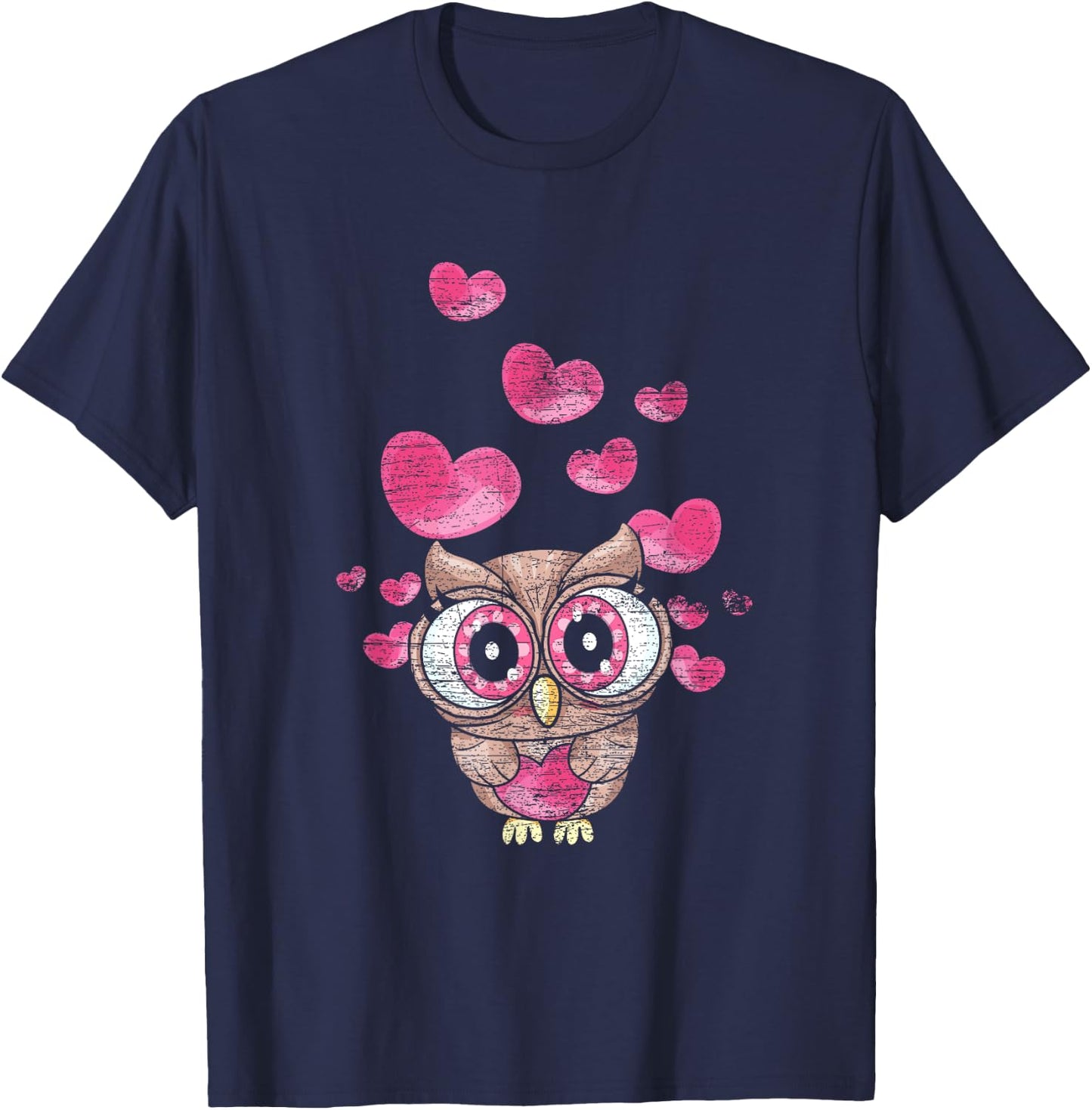 Cute Bird Women Girls Kids Owl T-Shirt - T-Shirt | Navy