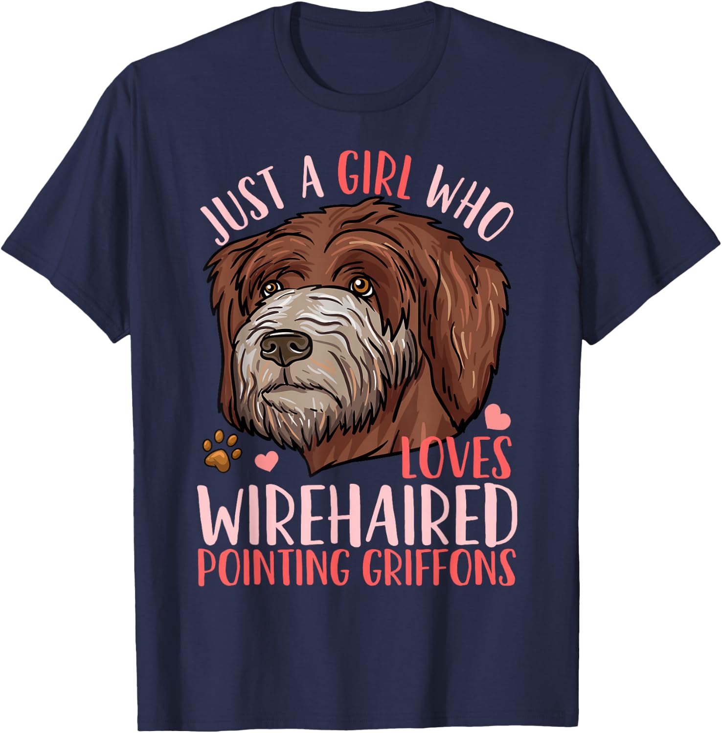 Wirehaired Pointing Griffon T-Shirt - T-Shirt | Navy