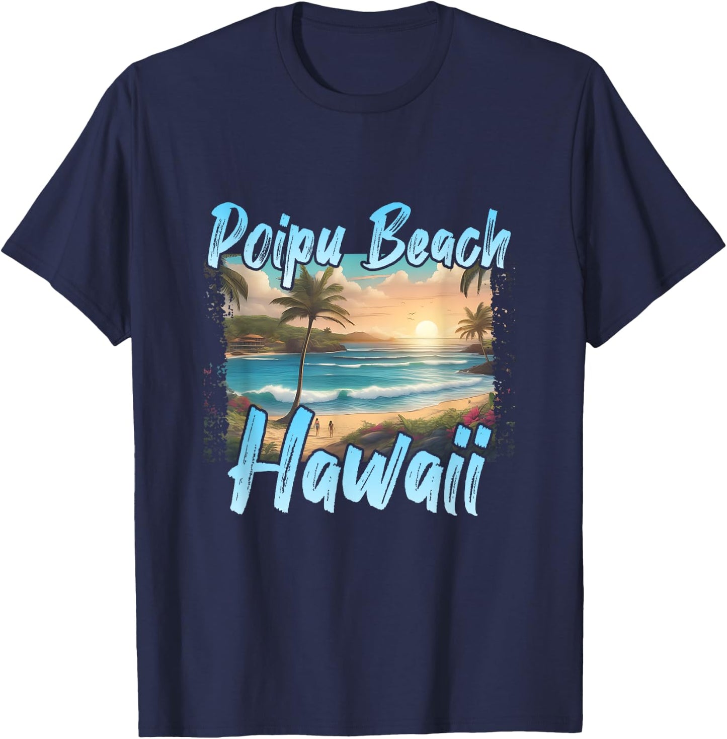Poipu Beach Sunset Women Kids T-Shirt - T-Shirt | Navy