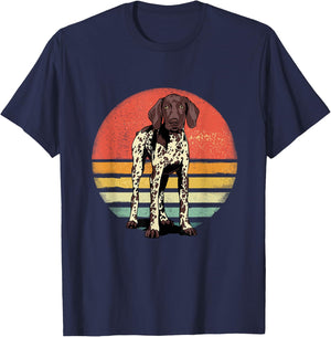 GSP Shirt Retro German Shorthaired Pointer Dog GSP Mom Dad T-Shirt - T-Shirt | Navy
