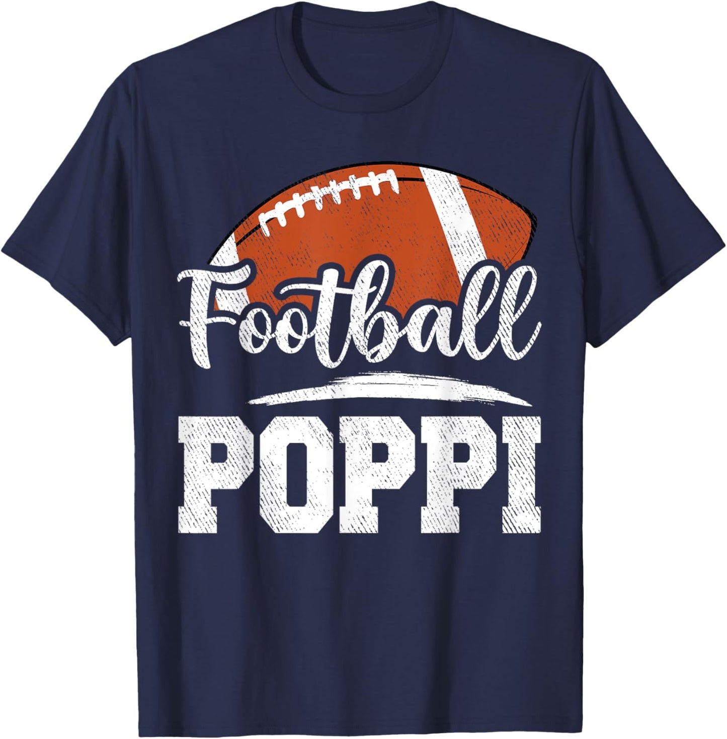 Football Poppi Football Player Game Day Father's Day T-Shirt - T-Shirt | Navy
