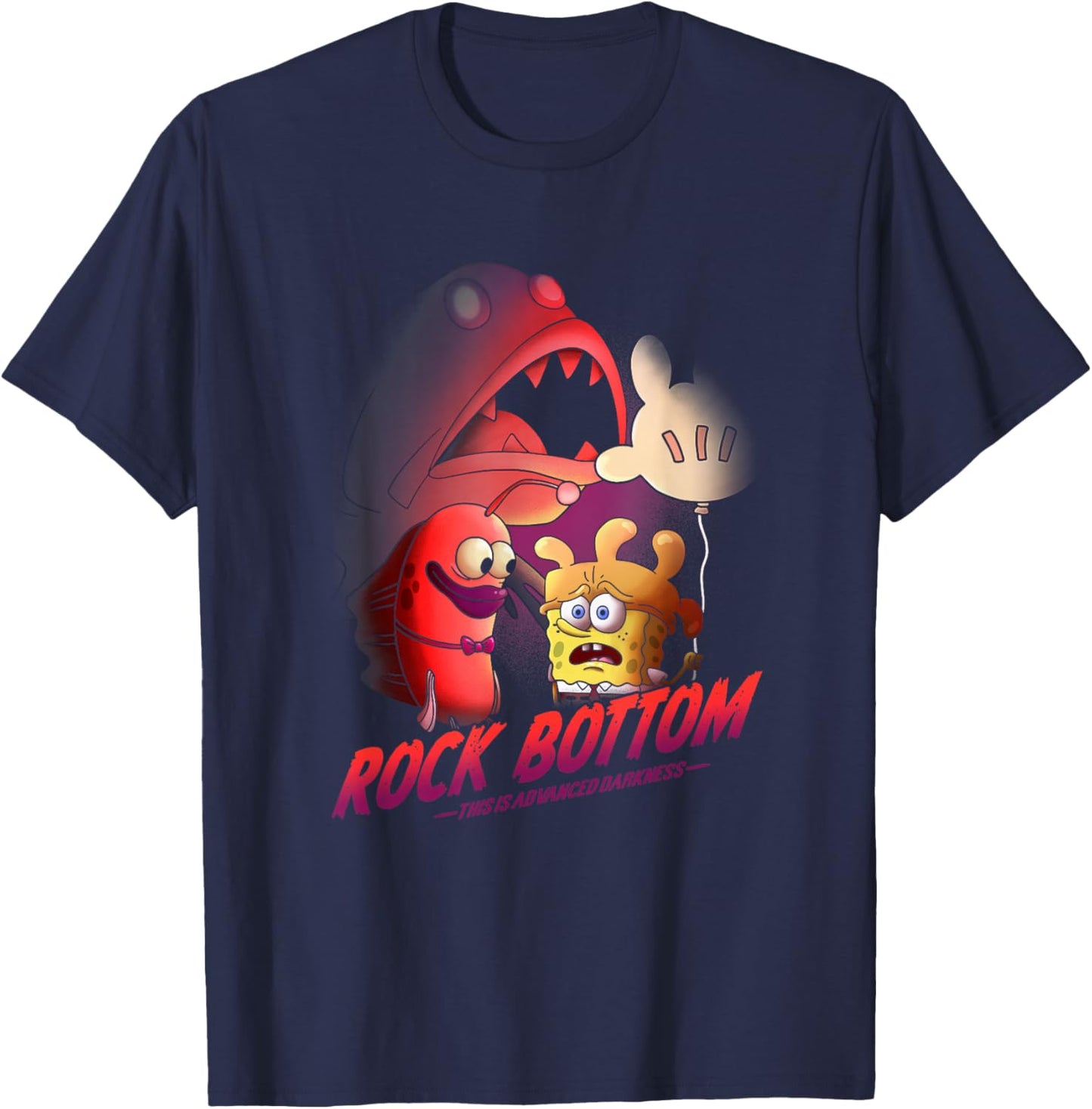 SpongeBob SquarePants Rock Bottom This Is Advanced Darkness T-Shirt - T-Shirt | Navy