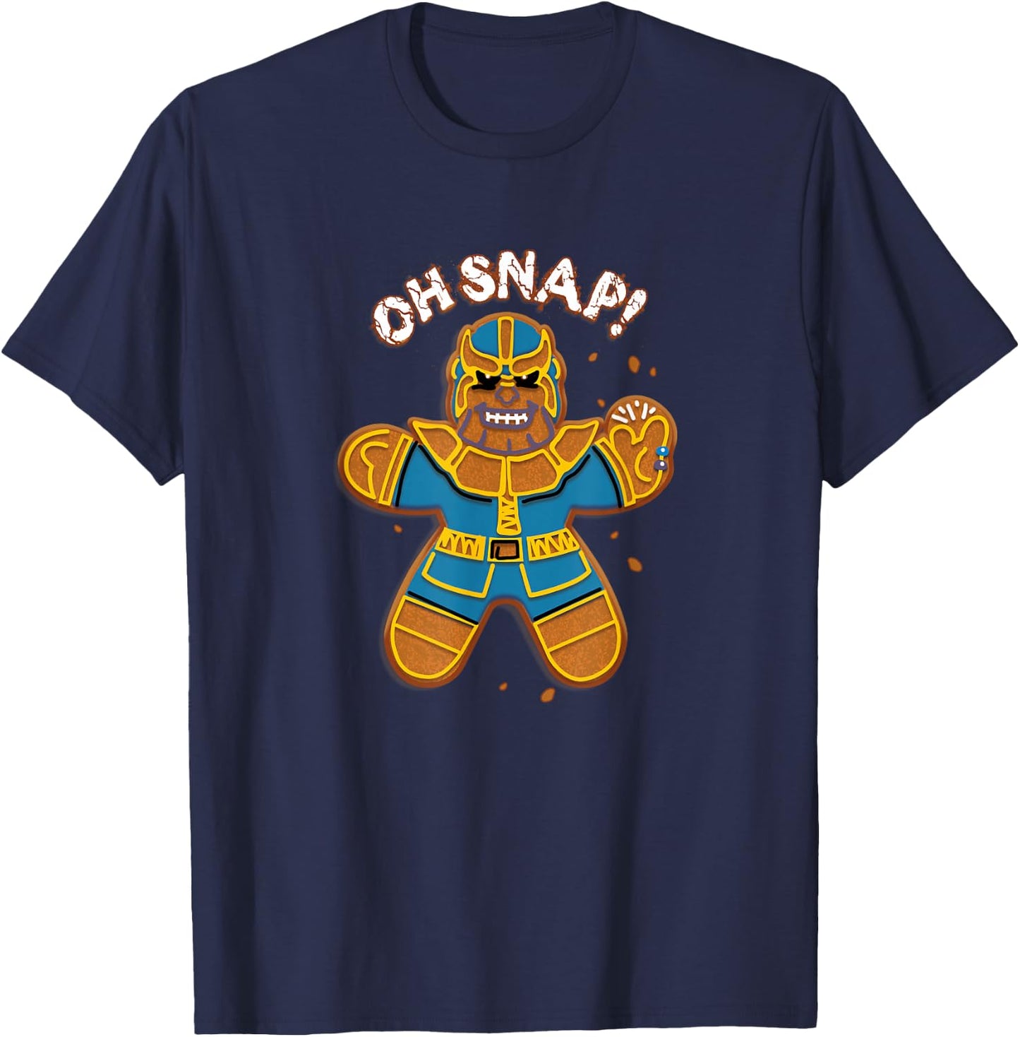 Marvel Christmas Thanos Gingerbread Oh Snap T-Shirt - T-Shirt | Navy