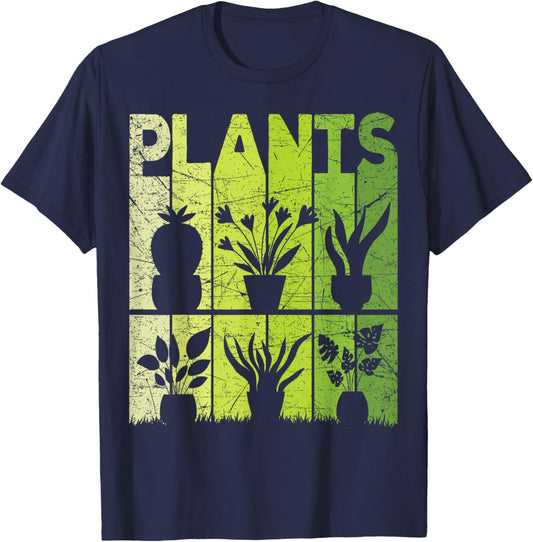 Plants Vintage Gardener Retro Plant Lover Botany T-Shirt - T-Shirt | Navy