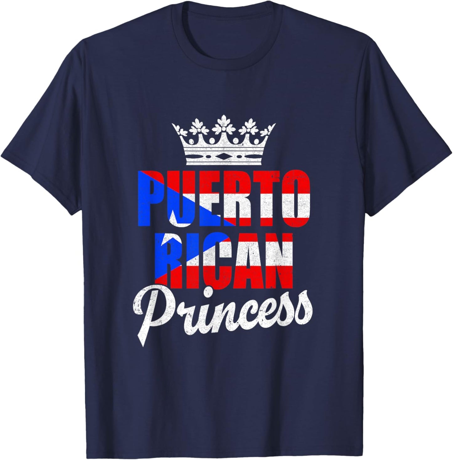 Funny Puerto Rico Graphic Women Girls Puerto Rican Princess T-Shirt - T-Shirt | Navy