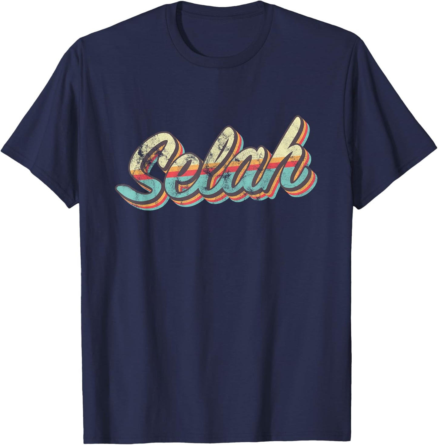 Selah Retro Design T-Shirt - T-Shirt | Navy