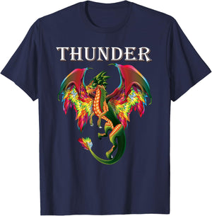 Imagine You Are A Thunder Dragon Breathing Fire With Wings T-Shirt - T-Shirt | Navy