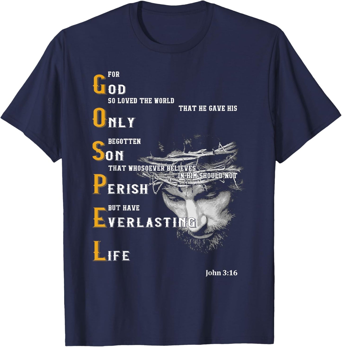 For God So Loved The World Love Jesus Christian T-Shirt - T-Shirt | Navy