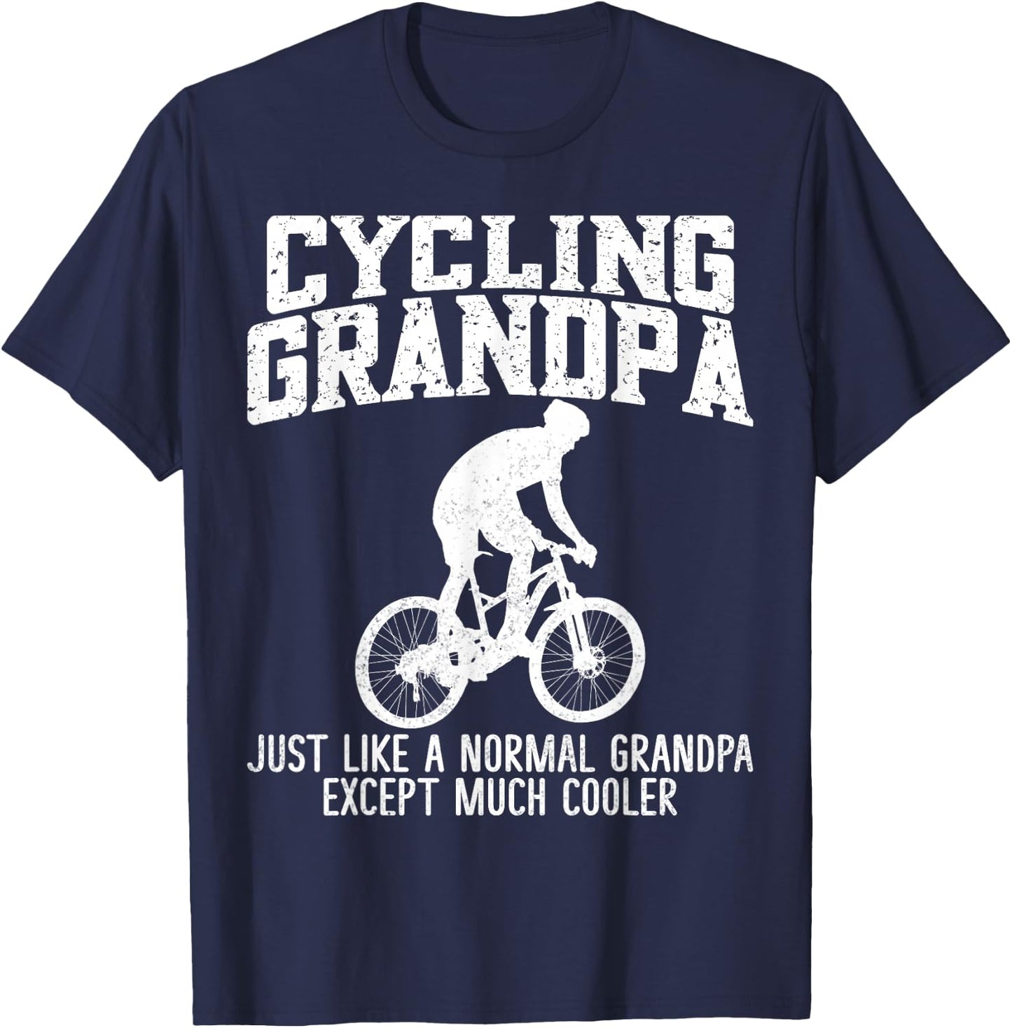 Cycling Grandpa Like A Normal Grandpa Biking Bicycle T-Shirt - T-Shirt | Navy