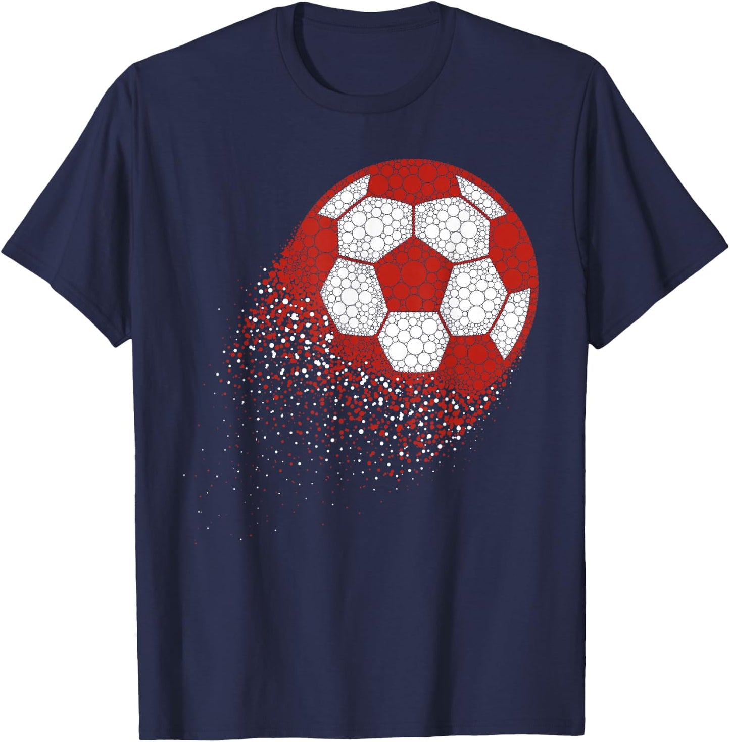 Funny Soccer Ball With Polka Dots Happy Dot Day Boys Kids T-Shirt - T-Shirt | Navy