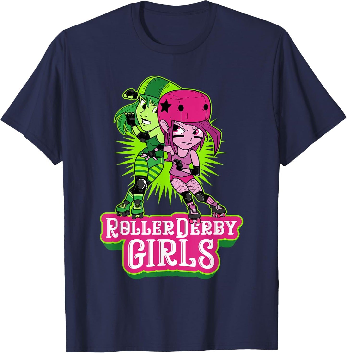 Roller Derby Girls Funny Jammer Skates Player T-Shirt - T-Shirt | Navy