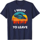 Funny Alien I want to leave Retro Vintage Style T-Shirt - T-Shirt | Navy