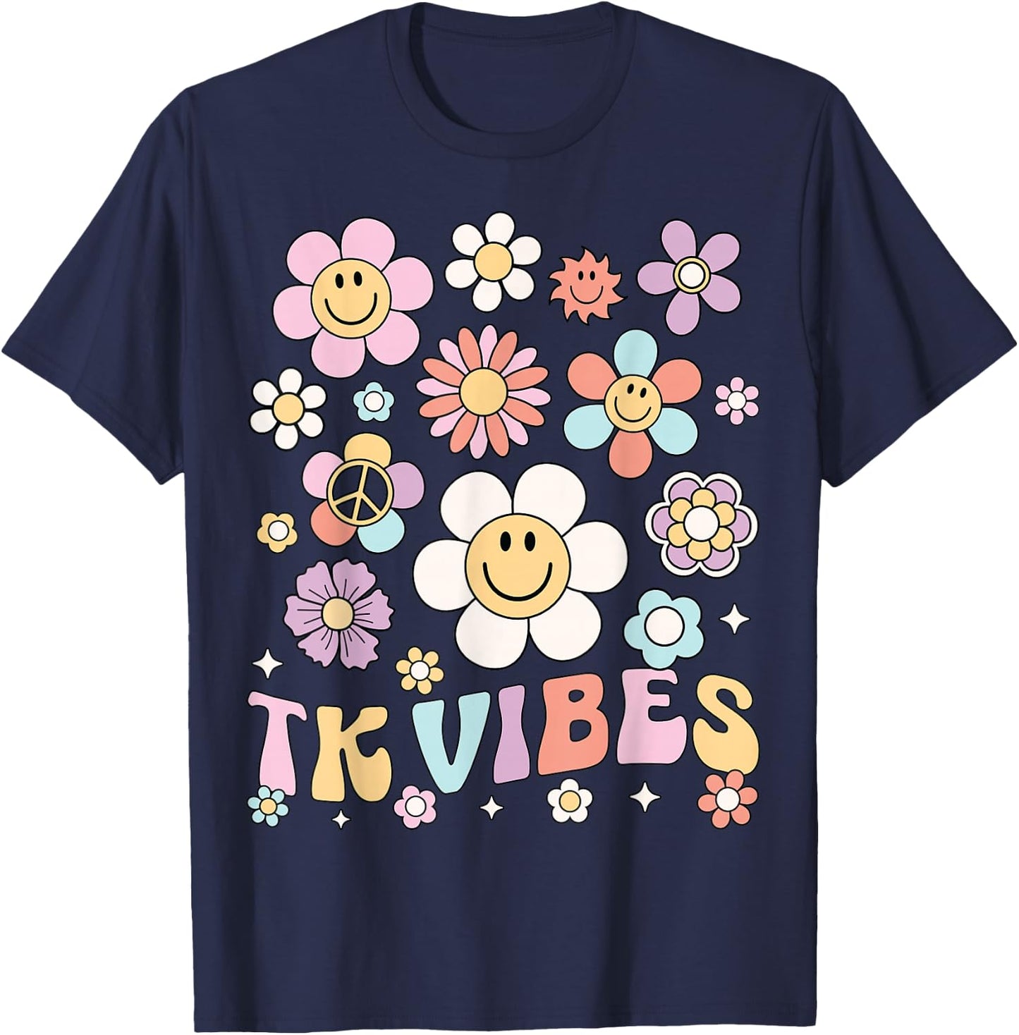 TK Vibes Back to School TK Girl Kid TK Team TK Teacher Women T-Shirt - T-Shirt | Navy