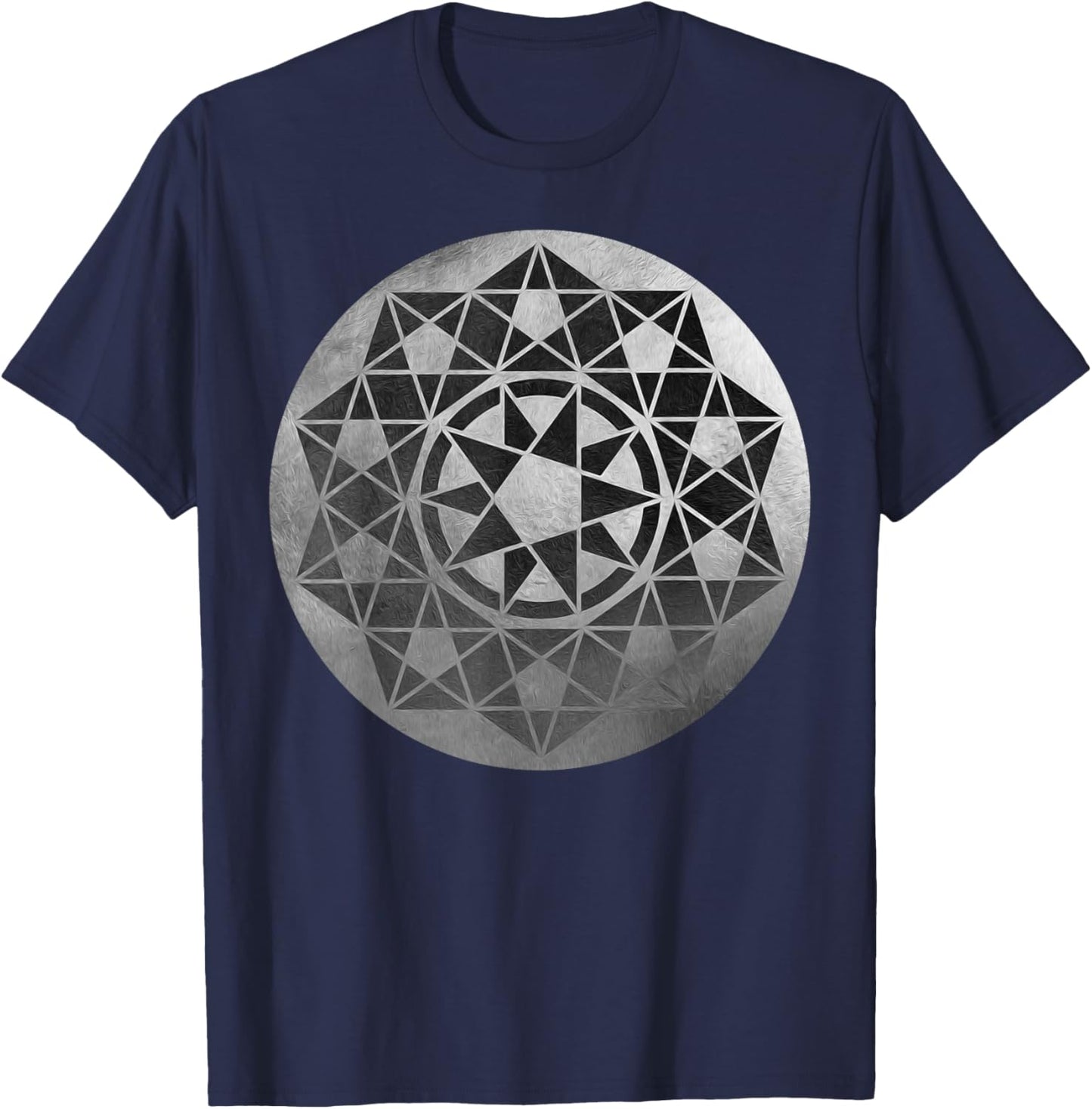 Crop Circle Sacred Geometry Alien Language Phi Pentagram T-Shirt - T-Shirt | Navy