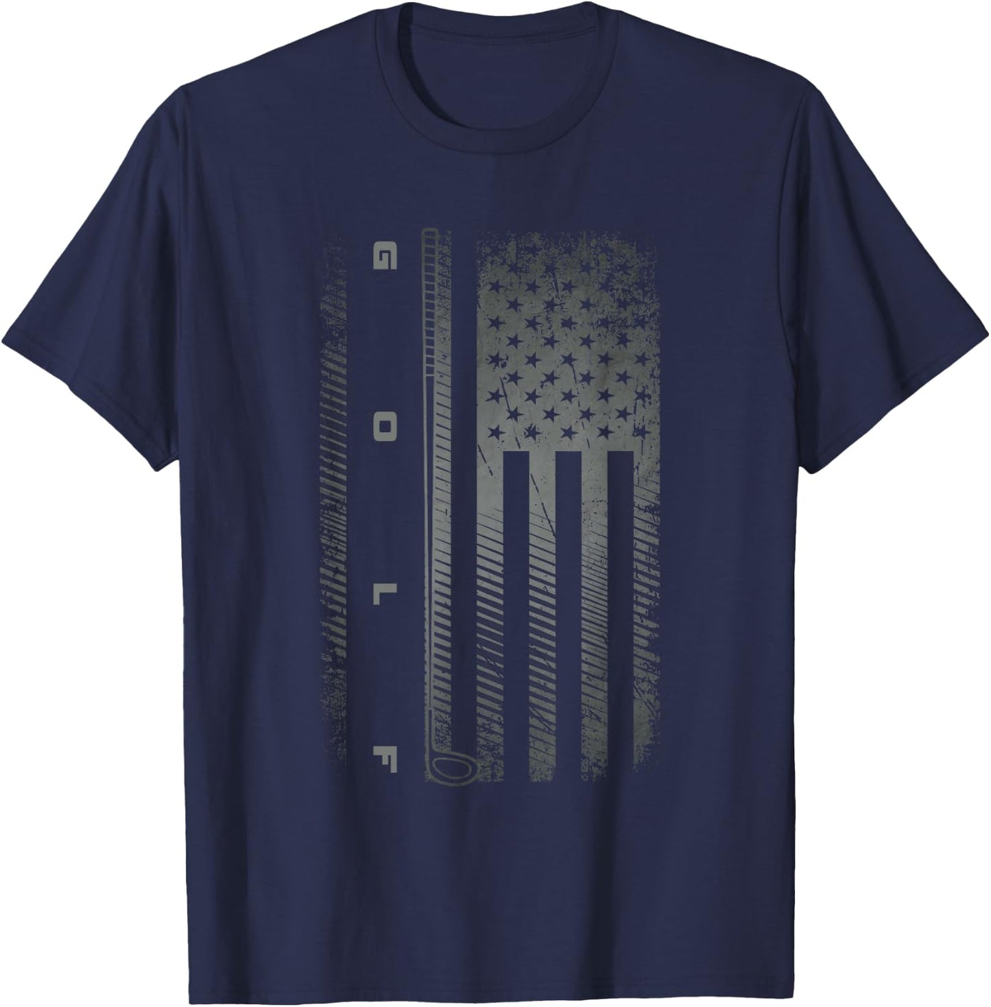 American Flag Golfer Golf T-Shirt - T-Shirt | Navy