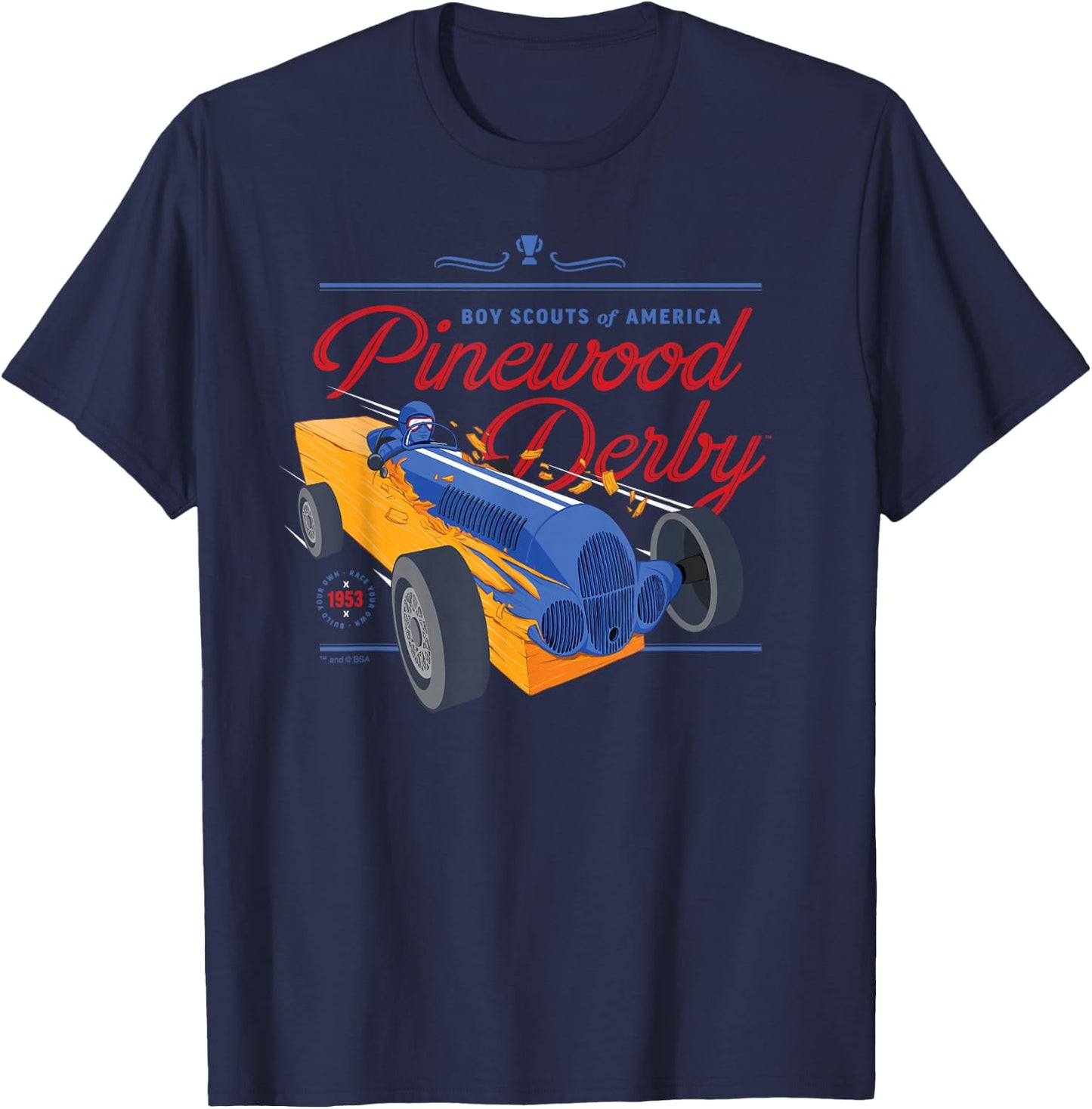 Pinewood Derby (Block Car) T-Shirt - T-Shirt | Navy