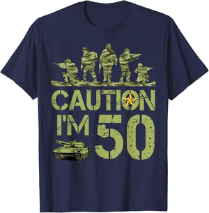 50th Birthday Military I'm 50 Year Old Soldier Camo Birthday T-Shirt - T-Shirt | Navy