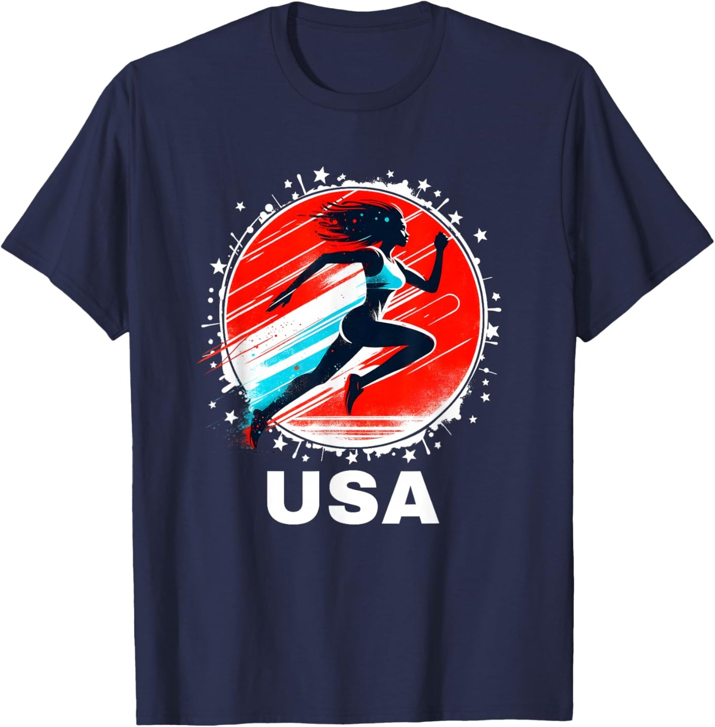 Track and Field Shirt Track & Field Apparel Run USA T-Shirt - T-Shirt | Navy