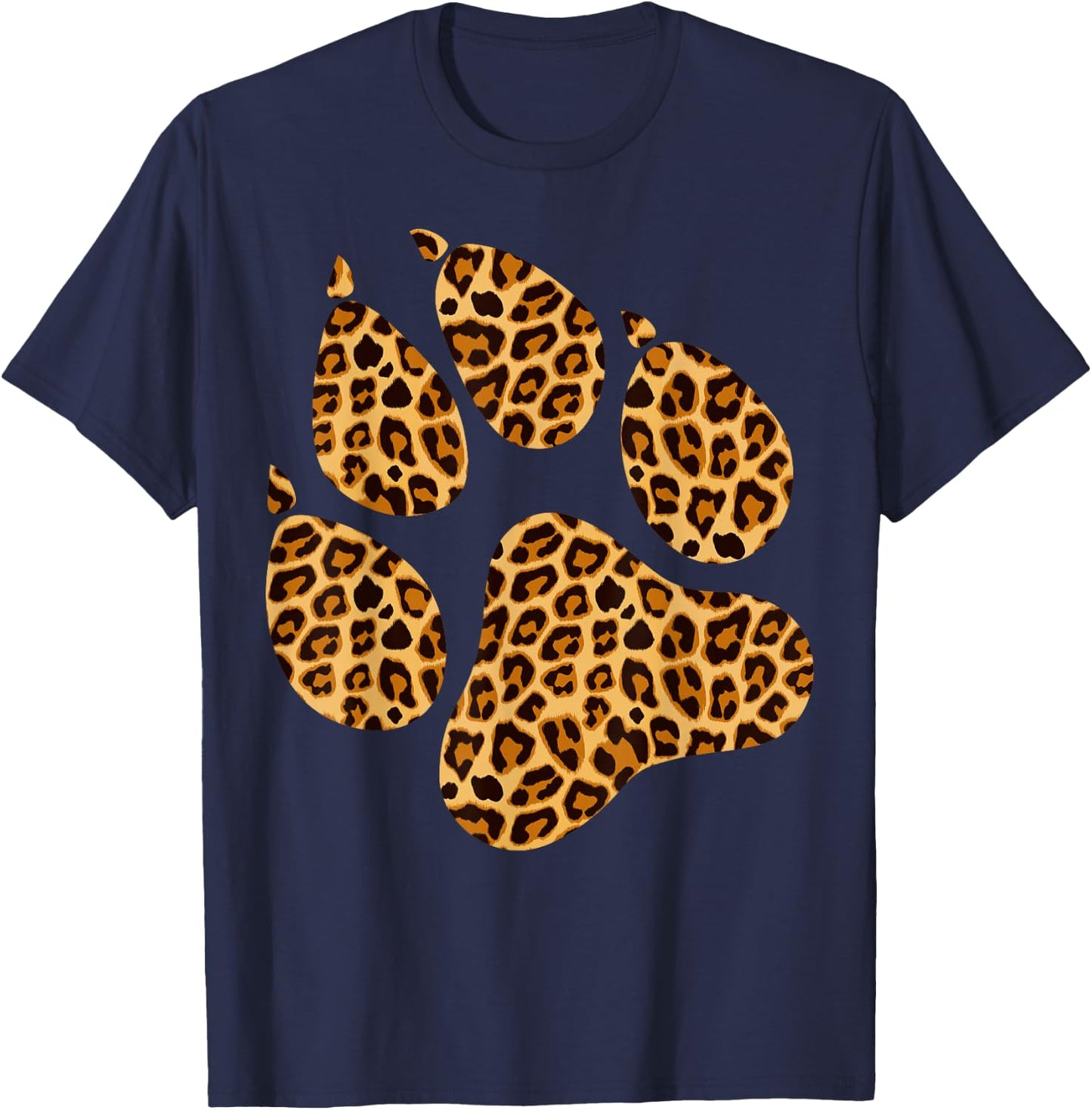 Funny Leopard Print Paw | Cool Cheetah Skin Boys Girls Gift T-Shirt - T-Shirt | Navy