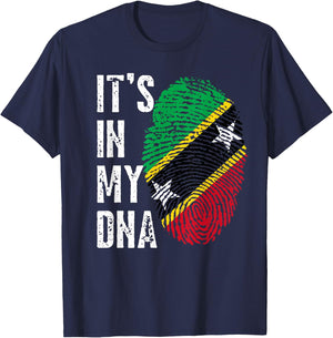 It's in My DNA Proudly Nevisian Kittitian Saint Kitts Nevis T-Shirt - T-Shirt | Navy