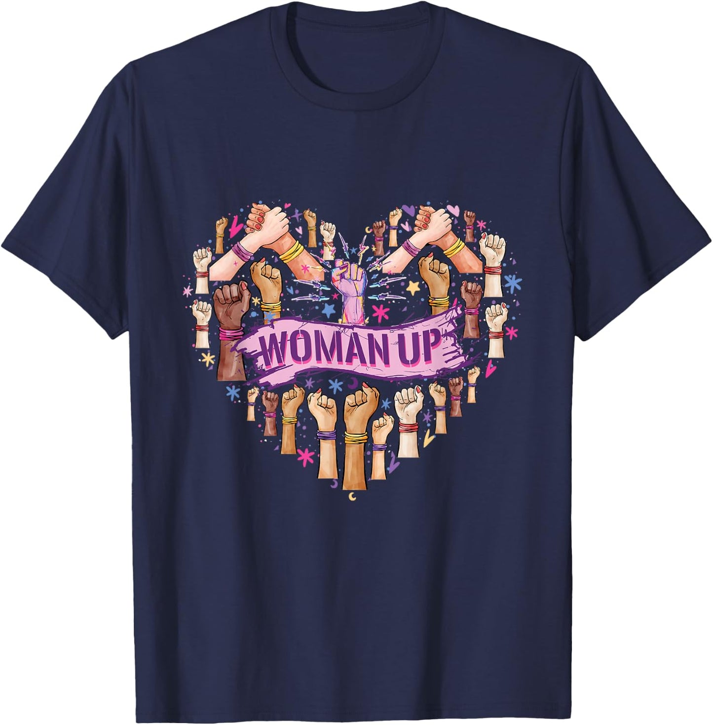 Feminism Feminist Strong Women Empowerment Feminist Heart up T-Shirt - T-Shirt | Navy