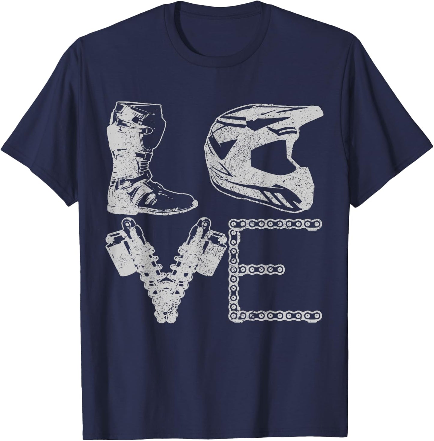 Motocross Love Enduro MX Motorcycle Biker Gift T-Shirt - T-Shirt | Navy