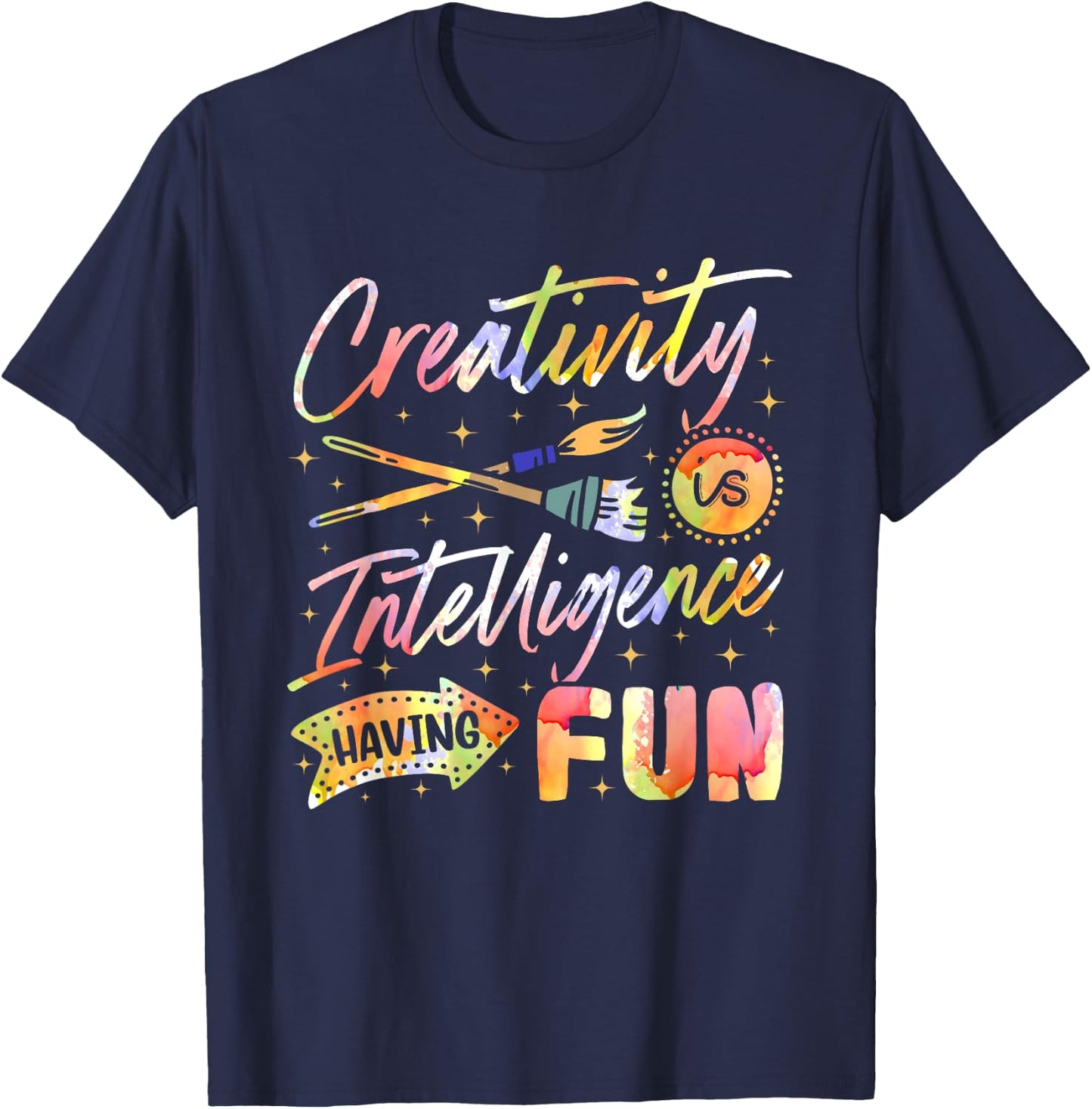 Creativity is intelligence, having fun sketching T-Shirt - T-Shirt | Navy