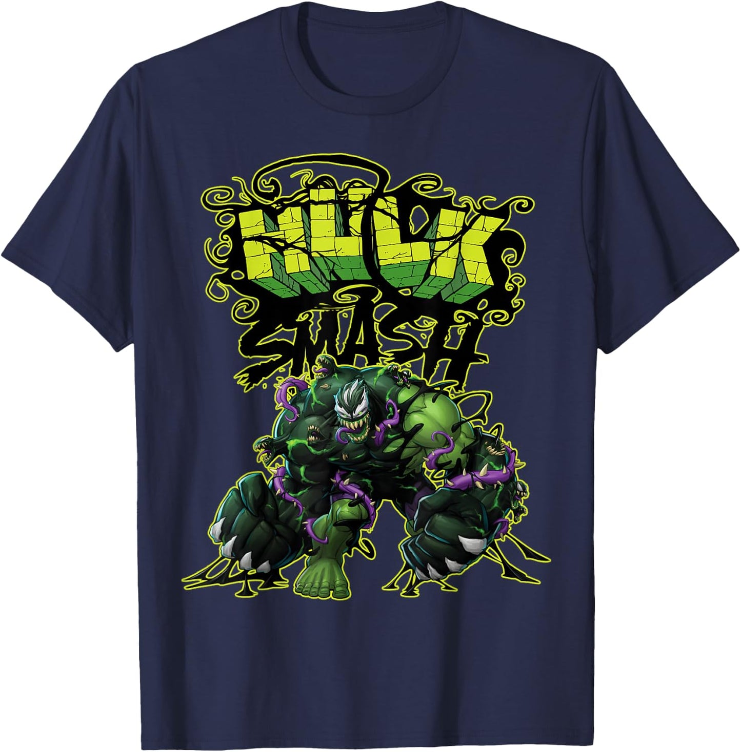 Marvel Spider-Man Maximum Venom Hulk Smash Venomized T-Shirt - T-Shirt | Navy