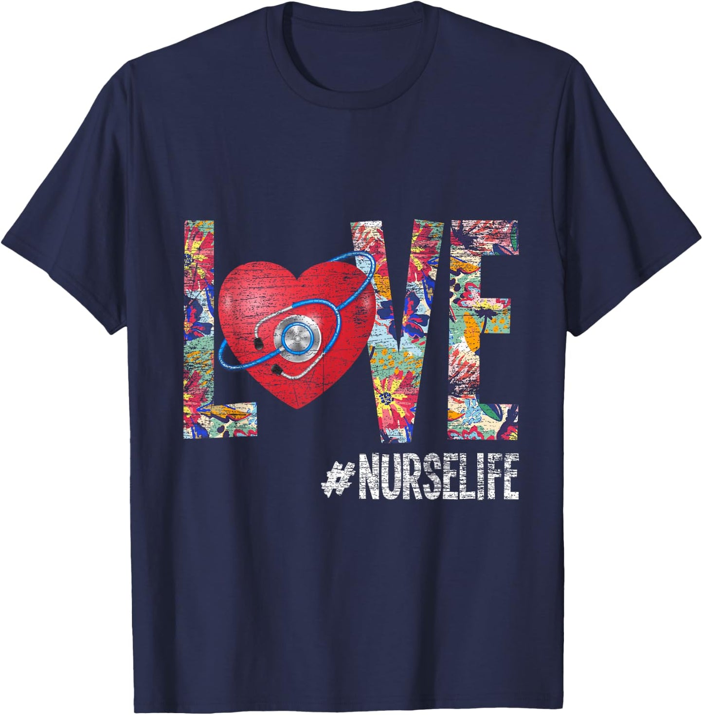 Love Nurselife Nurse T-Shirt - T-Shirt | Navy