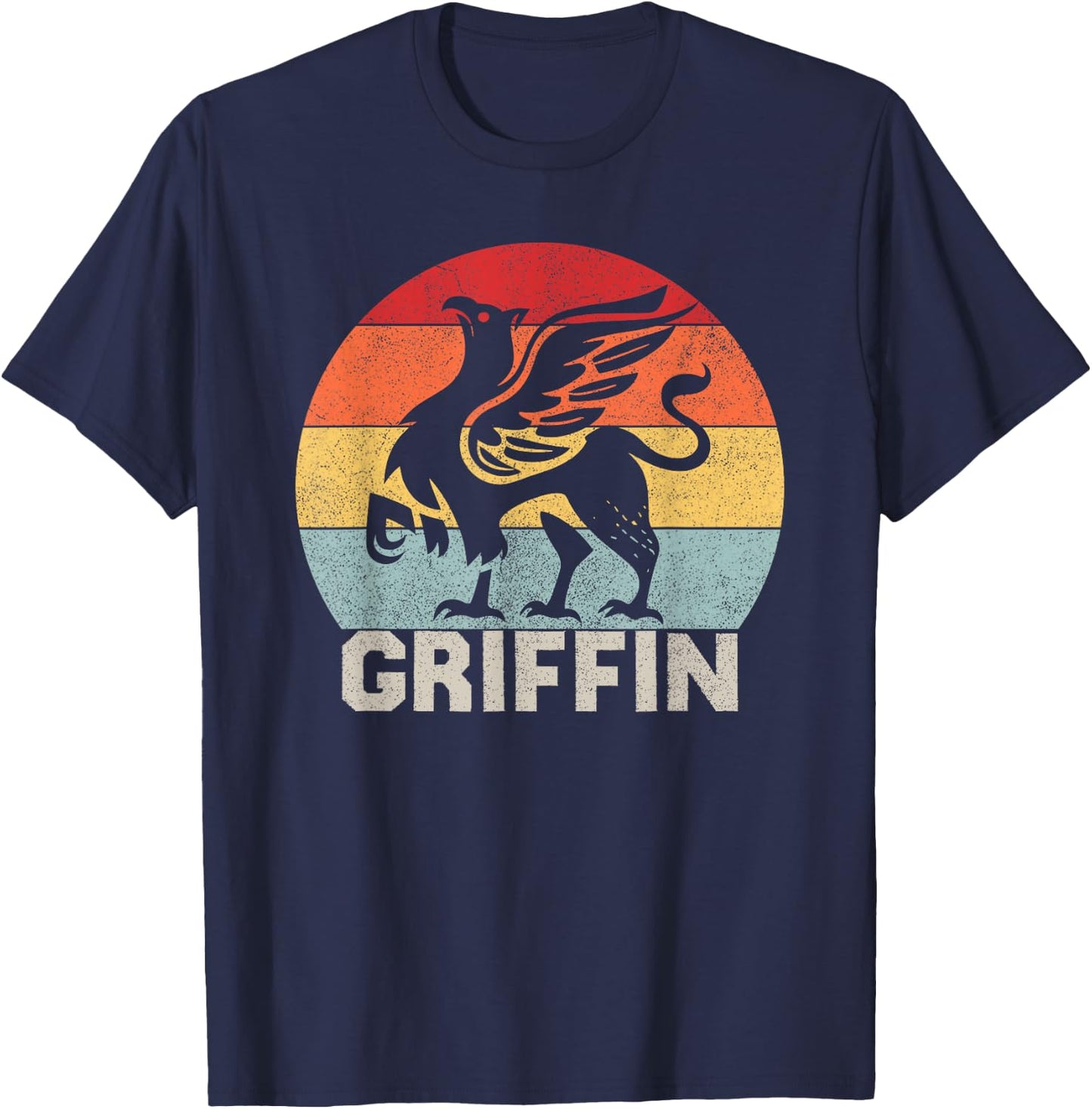 Vintage Griffin Cute Gifts, Retro Animal Legendary Griffin T-Shirt - T-Shirt | Navy