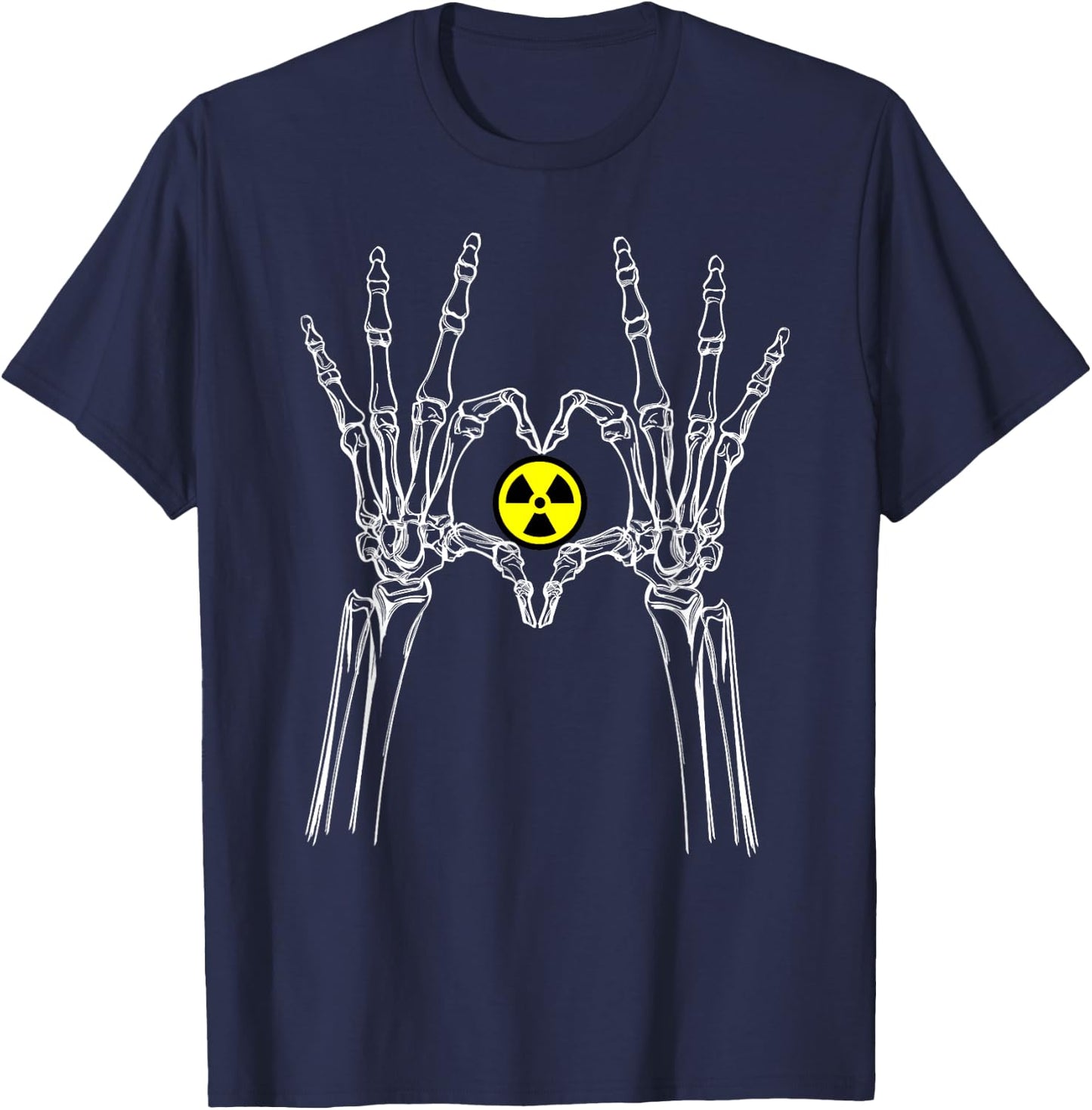 Funny Radioactive Gift Cool Nuclear Biohazard Logo T-Shirt - T-Shirt | Navy