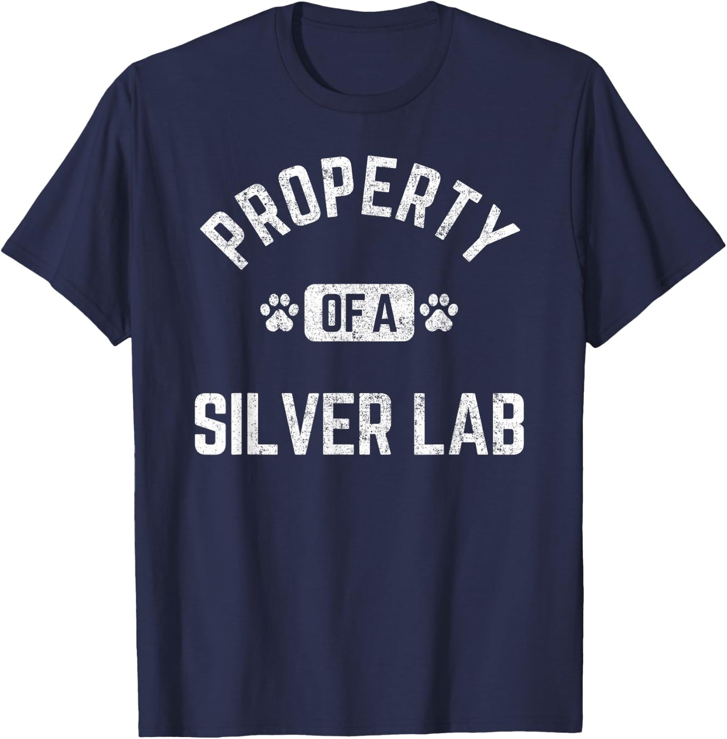 Property of a Silver Lab Labrador Lover Vintage Retro T-Shirt - T-Shirt | Navy