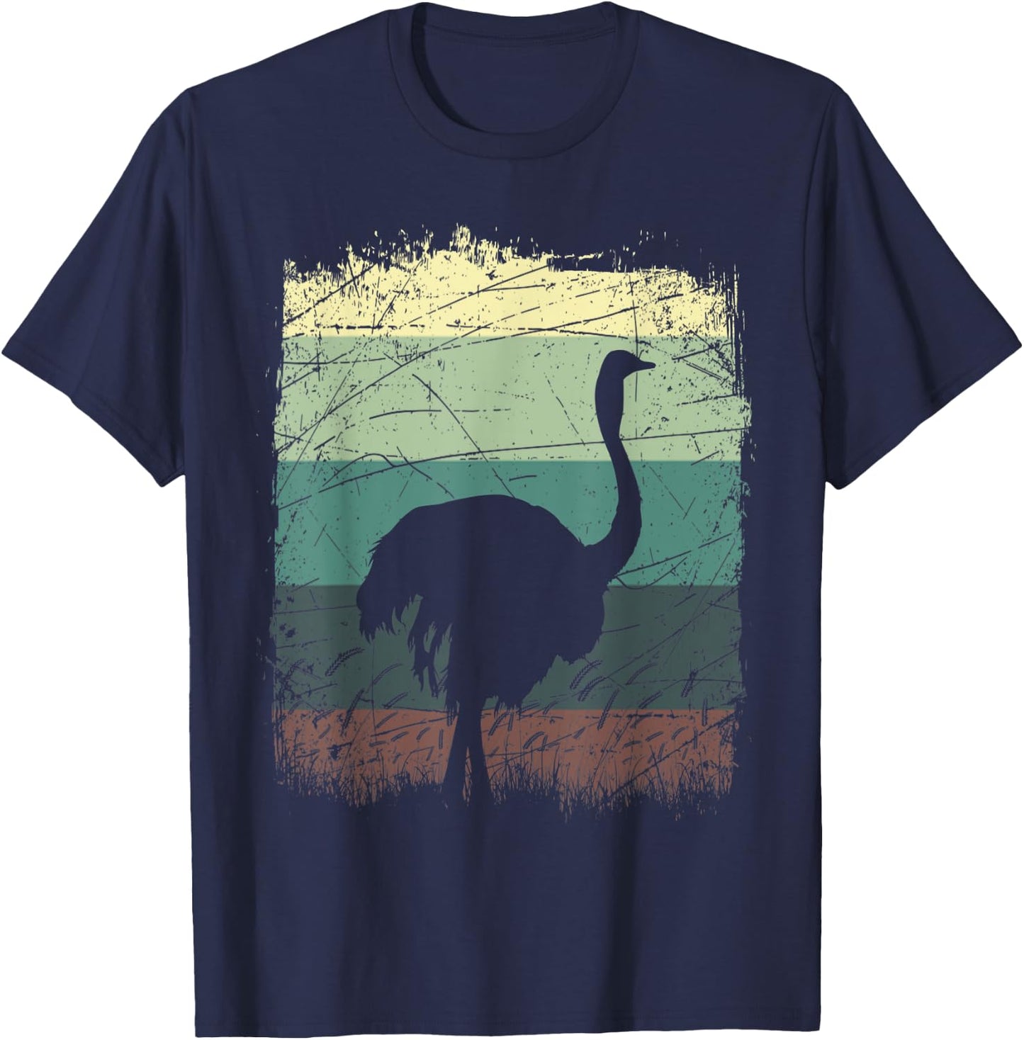 Safari Animal Ostrich T-Shirt - T-Shirt | Navy