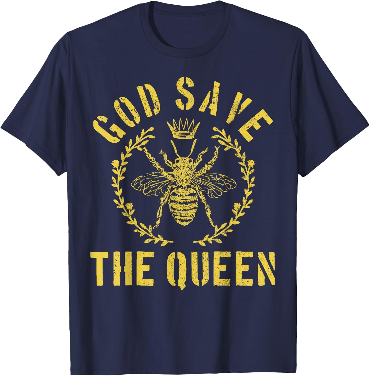 God Save The Queen Bee Funny Beekeeper Gift T-Shirt - T-Shirt | Navy