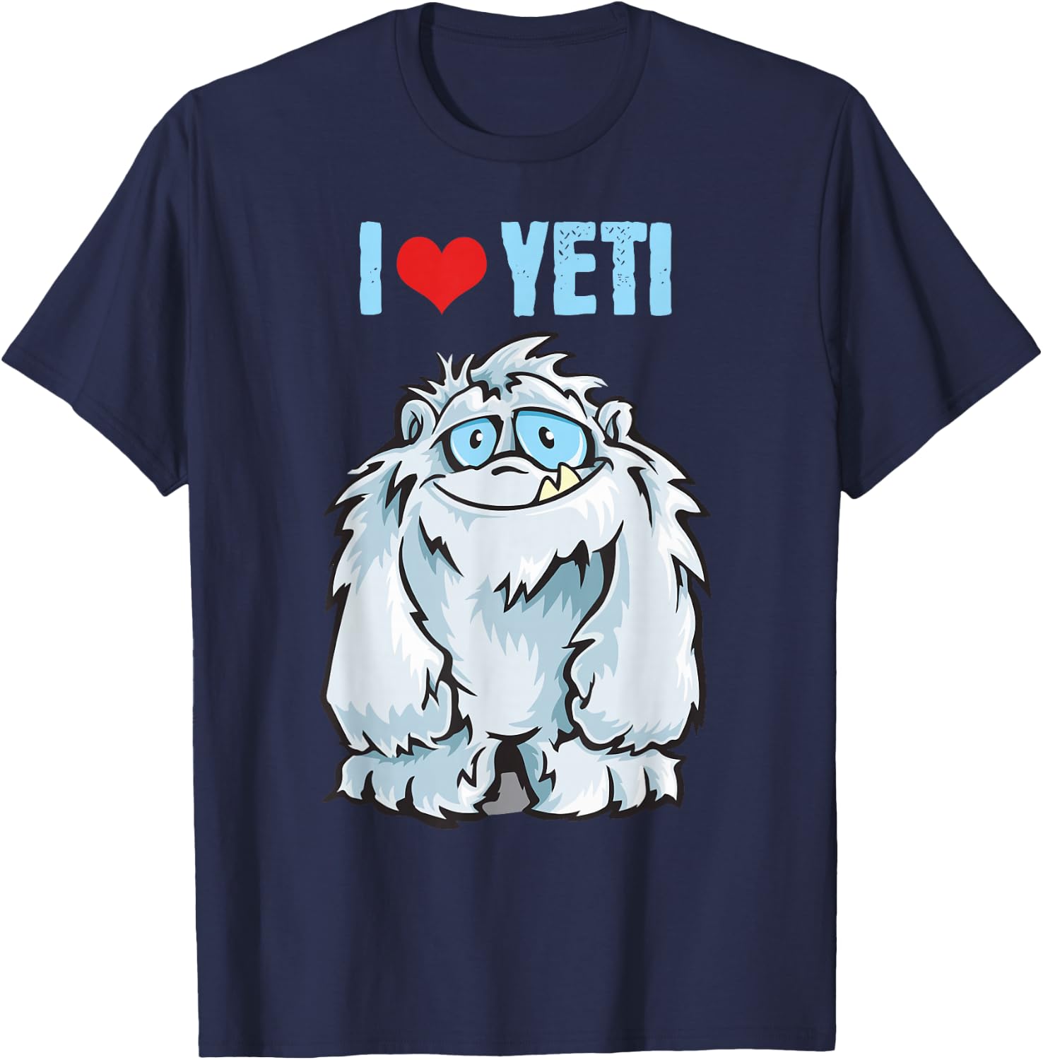 I Heart Yeti - I Love Yeti Men Girls Boys T-Shirt - T-Shirt | Navy
