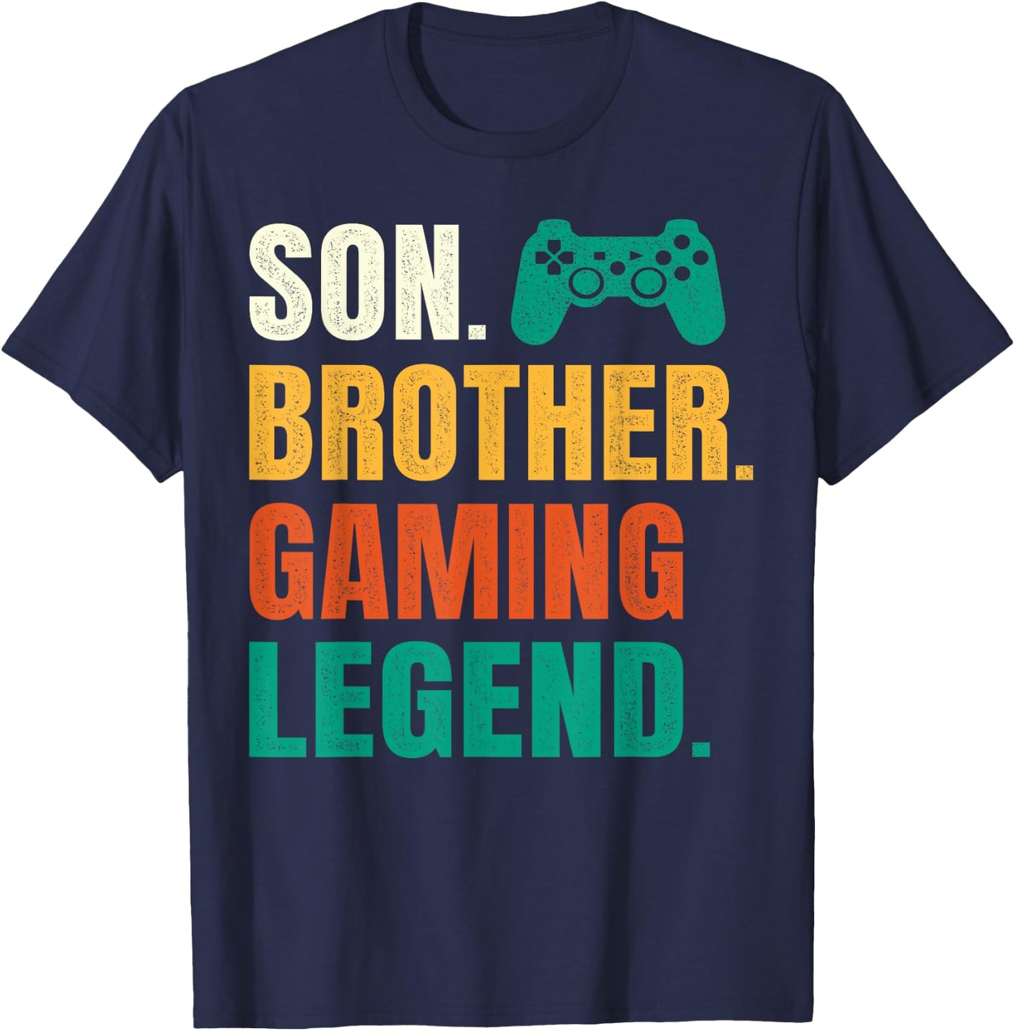 Son Brother Gaming Legend Video Gamer Tween Teenage Boys T-Shirt - T-Shirt | Navy