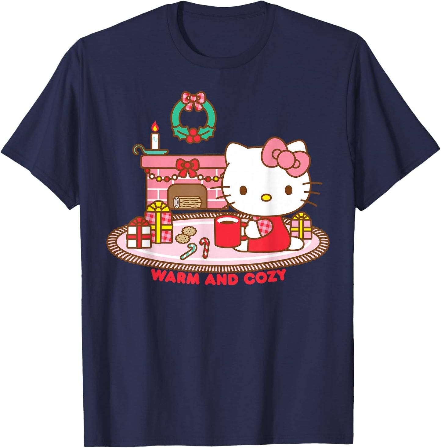 Hello Kitty Warm and Cozy Christmas T-Shirt - T-Shirt | Navy
