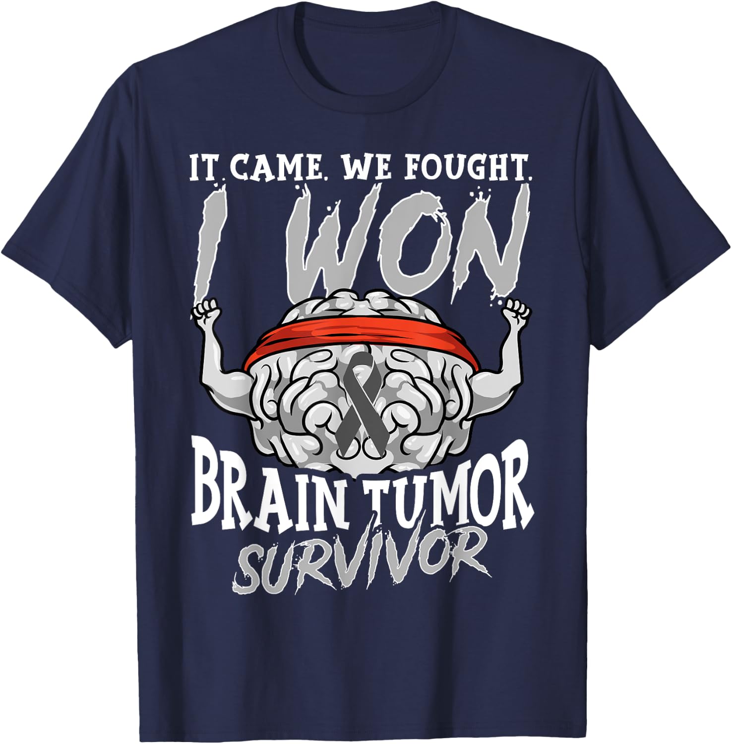 Brain Tumor Survivor Gift Cancer Survivor T-Shirt - T-Shirt | Navy