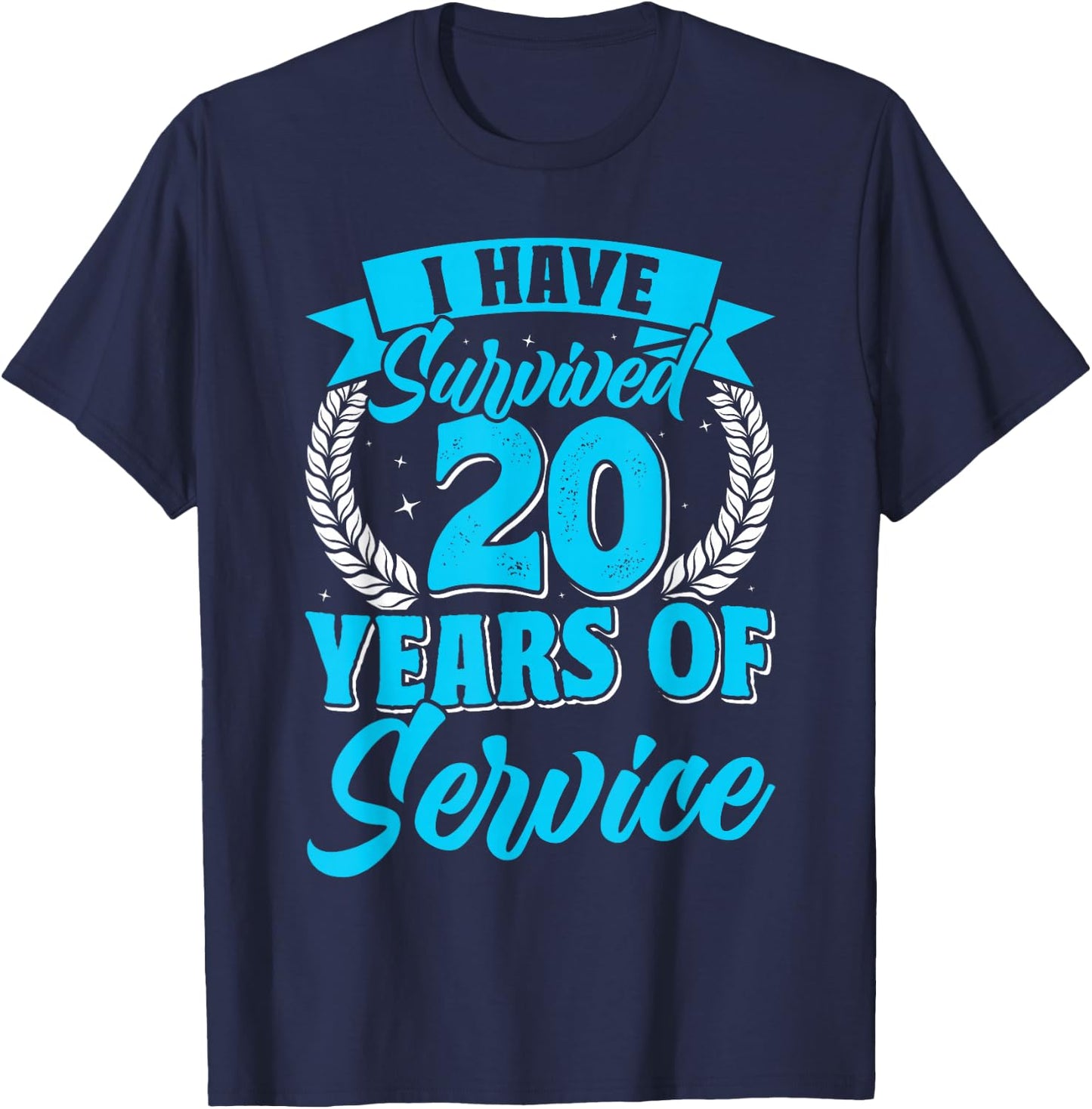 Anniversary Survived 20 Years of Service Employees T-Shirt - T-Shirt | Navy