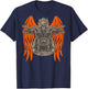 Motorcycle Rider Skeleton Angel Wings Distressed - on back T-Shirt - T-Shirt | Navy