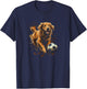 Golden Retriever Playing Soccer T-Shirt - T-Shirt | Navy
