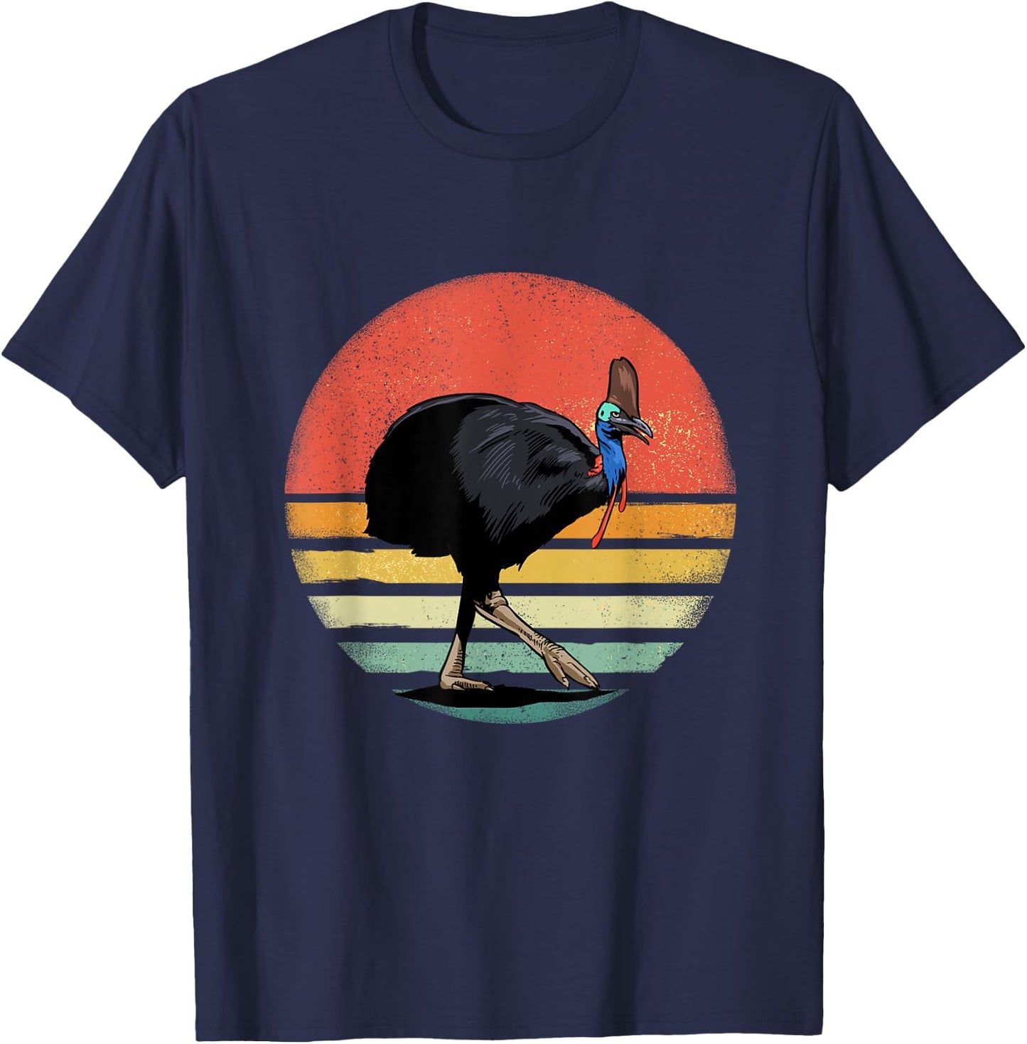 Retro Vintage Cassowary Nature Cassowary Bird Watcher T-Shirt - T-Shirt | Navy