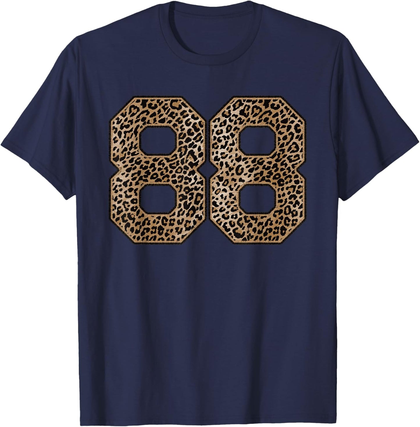 Leopard Number 88 Athlete Sports Jersey Supporter Fanwear T-Shirt - T-Shirt | Navy