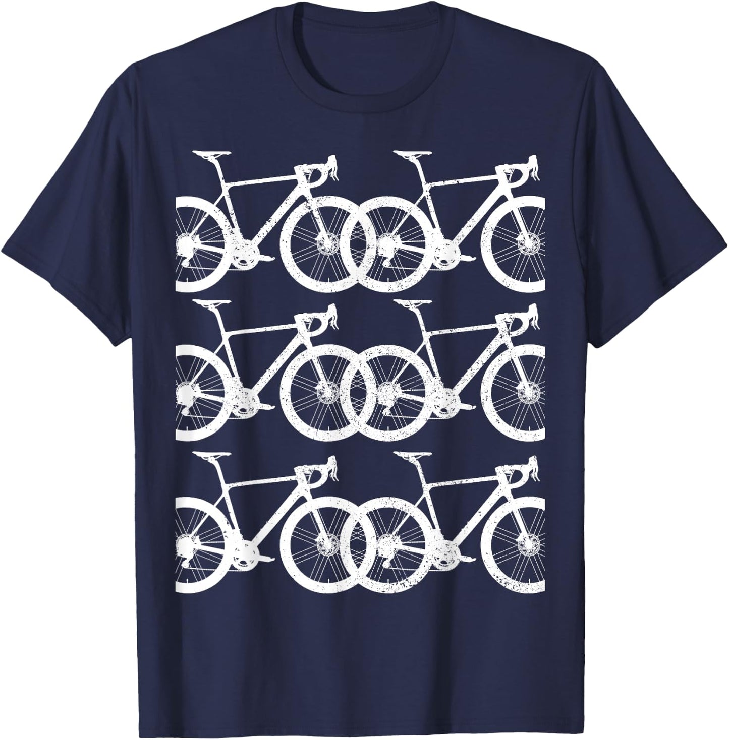 Road Bike Fixie Bicycle Road Cyclist Retro Cycling Gift T-Shirt - T-Shirt | Navy