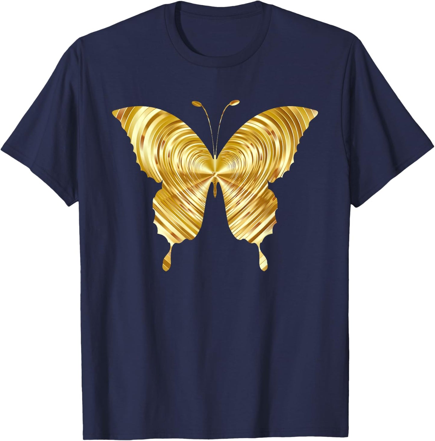 Cute Butterfly of Gold Very Beautiful for Butterfly Lovers T-Shirt - T-Shirt | Navy