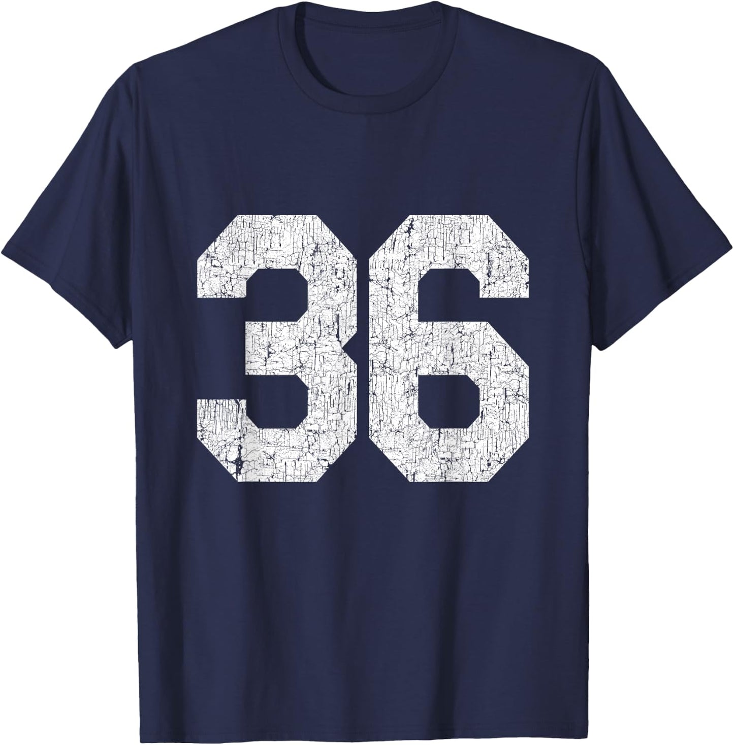 Jersey Uniform Number #36, 36th Birthday T-Shirt - T-Shirt | Navy