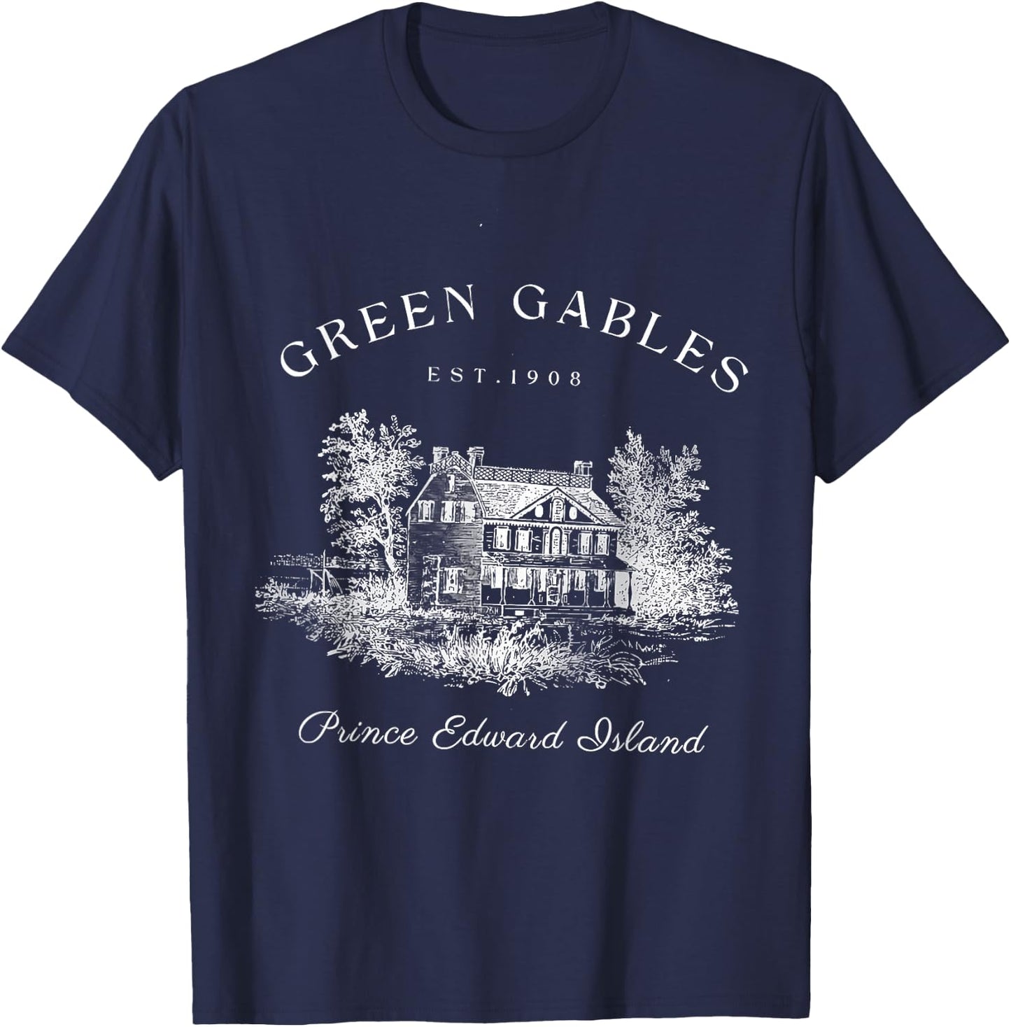 Green Gables Prince Edward Island Est 1908 Book Lover T-Shirt - T-Shirt | Navy