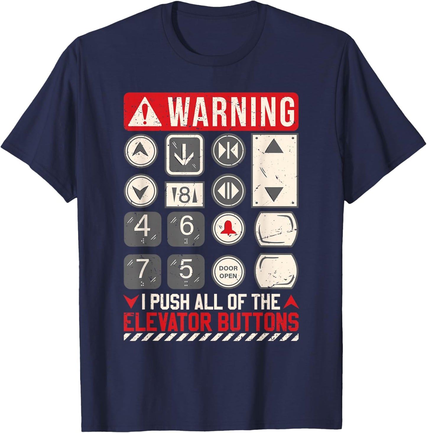 Elevator Button Elevator Mechanic Technician T-Shirt - T-Shirt | Navy